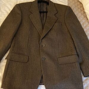Valentino NWOT Mens Brown Houndstooth Wool Sport Jacket. Size 40R.